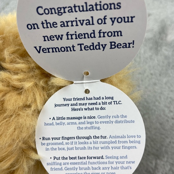 Vermont Teddy Bear 13 Inch Super Soft Stuffed Animal BRAND NEW - Picture 5 of 8